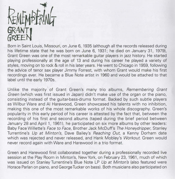 Grant Green : Remembering (CD, Album, RE, RM, 24 )