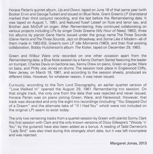 Grant Green : Remembering (CD, Album, RE, RM, 24 )