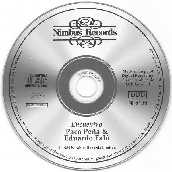 Paco Peña & Eduardo Falú : Encuentro (CDr, Album, RE)