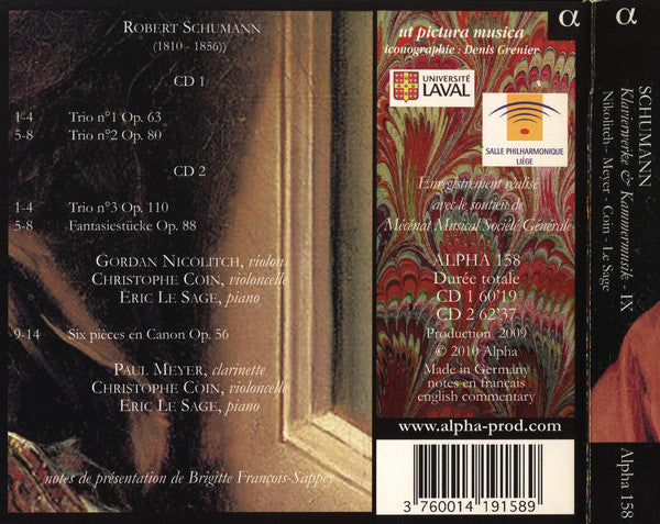 Robert Schumann - Gordan Nikolitch, Paul Meyer, Christophe Coin, Éric Le Sage : Klavierwerke & Kammermusik - IX (2xCD, Album)