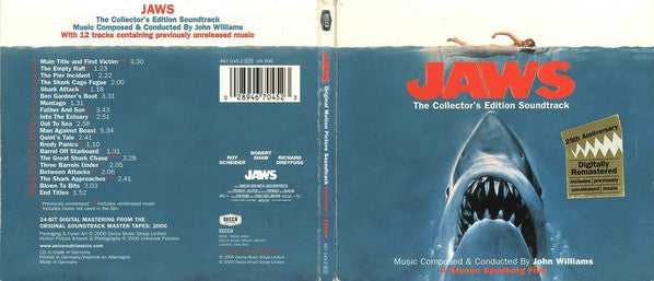John Williams (4) : Jaws (The Collector's Edition Soundtrack) (CD, Album, RE, RM, Dig)