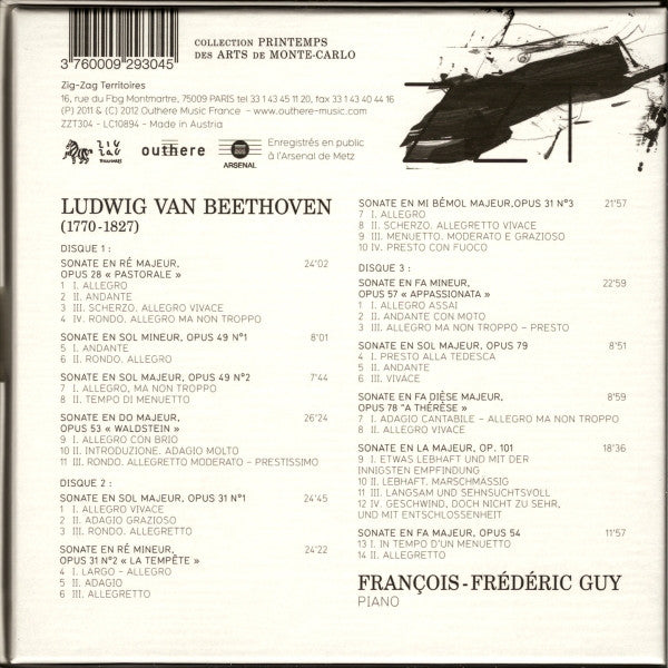 Ludwig van Beethoven - François-Frédéric Guy : Sonates Vol.2 (3xCD, Album + Box)