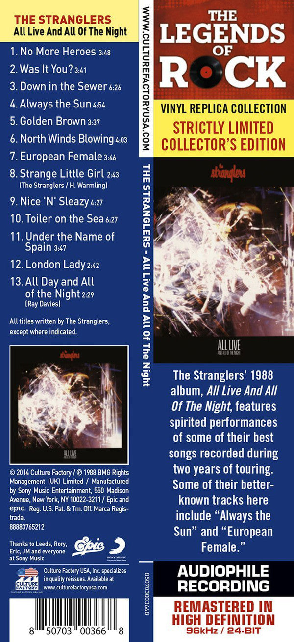The Stranglers : All Live And All Of The Night (HDCD, Album, Ltd, RE, RM)