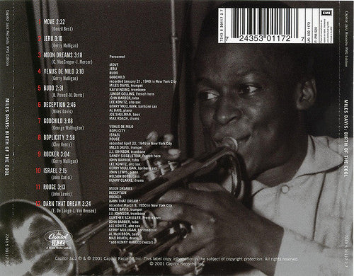 Miles Davis : Birth Of The Cool (CD, Album, Comp, RE, RM, Opt)