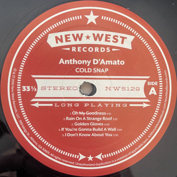 Anthony D'Amato : Cold Snap (LP, Album)