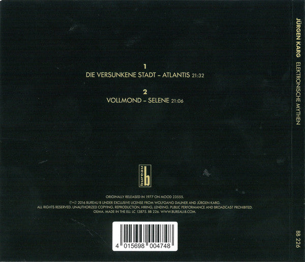 Jürgen Karg : Elektronische Mythen (CD, Album, RE)
