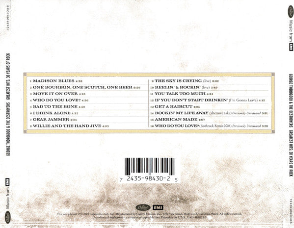 George Thorogood & The Destroyers : Greatest Hits: 30 Years Of Rock (CD, Comp, RM)