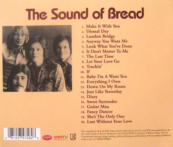 Bread : The Sound Of Bread (Their 20 Finest Songs) (CD, Comp, RE)