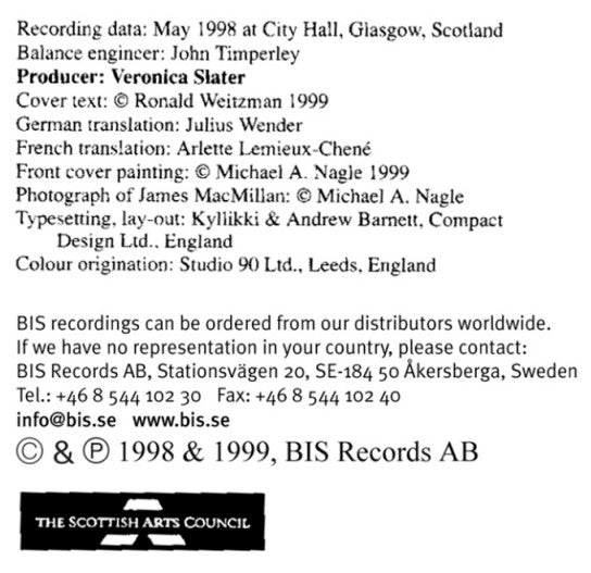 James MacMillan (2) - Scottish Chamber Orchestra · Joseph Swensen : Tryst · Í (A Meditation On Iona) · Adam's Rib · They Saw The Stone Had Been Rolled Away (CD)