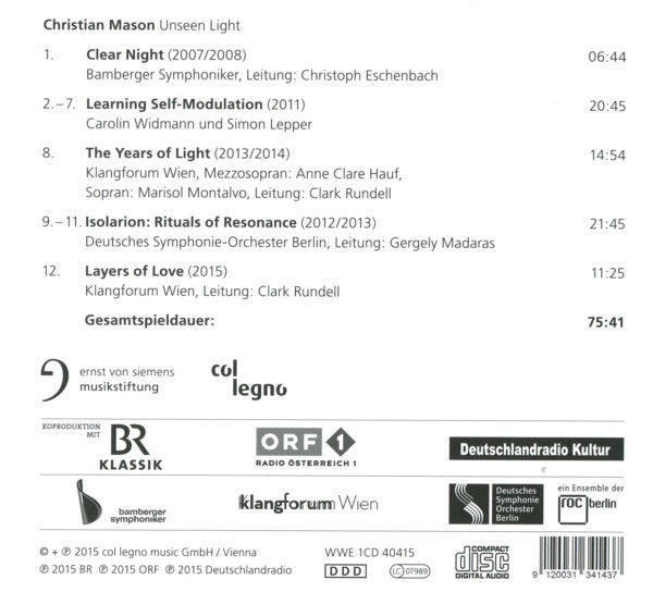 Christian Mason : Unseen Light (CD, Album)