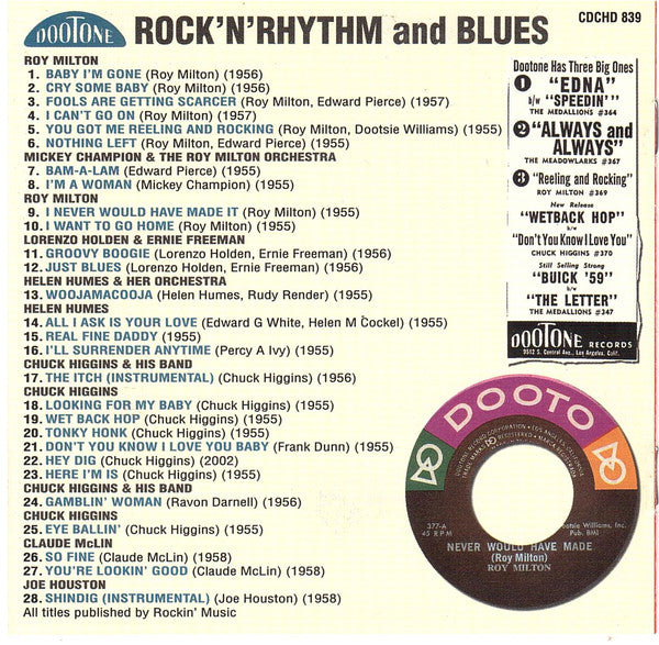 Various : Rock 'n' Rhythm And Blues (CD, Comp, RE)