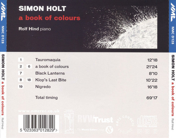 Simon Holt - Rolf Hind : A Book Of Colours (CD, Album)