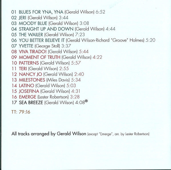 Gerald Wilson : You Better Believe It! + Moment Of Truth (CD, Comp, RM)