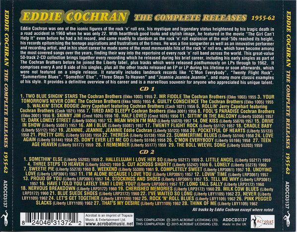 Eddie Cochran : The Complete Releases 1955-62 (2xCDr, Comp)