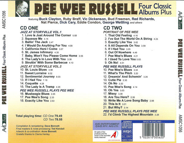 Pee Wee Russell : Four Classic Albums  Plus (2xCD, Comp, RM)