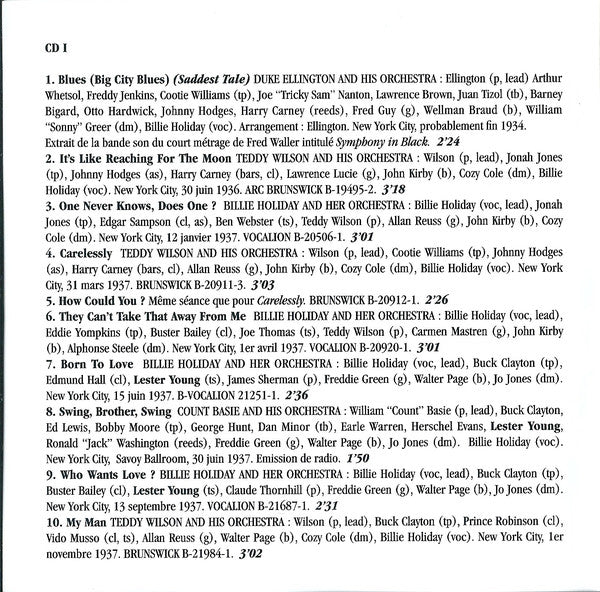 Billie Holiday : Vol. 2 -  New York - Los Angeles - 1934 - 1946 (2xCD, Comp)