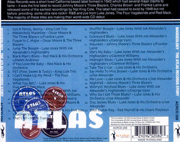 Various : Boogieology The Atlas Records Story (CD, Comp)