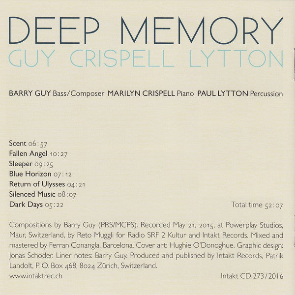 Barry Guy – Marilyn Crispell – Paul Lytton : Deep Memory (CD, Album)