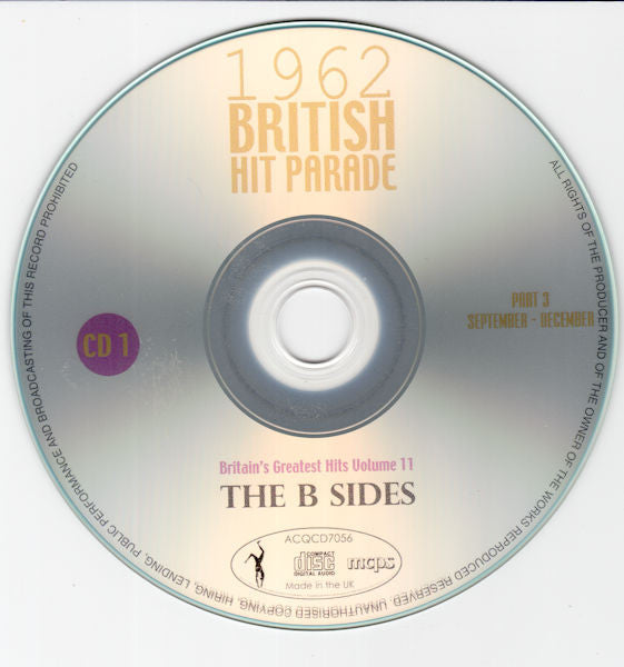 Various : 1962 British Hit Parade Britain's Greatest Hits Volume 11 The B Sides Part 3 September - December (4xCD, Comp)