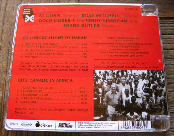 Al Cohn, Billy Mitchell, Dolo Coker, Frank Butler : Night Flight To Dakar + Xanadu In Africa (2xCD, Comp, RE, RM)
