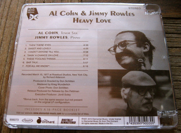 Al Cohn & Jimmy Rowles : Heavy Love (CD, Album, RE, RM)