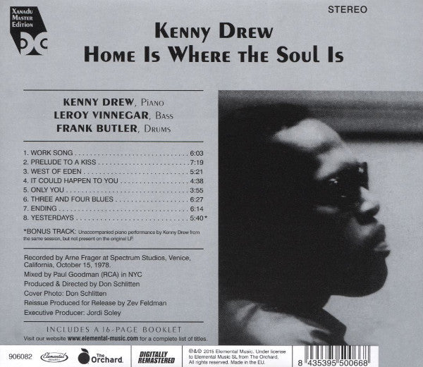 Kenny Drew : Home Is Where The Soul Is (CD, Album, RE, RM)
