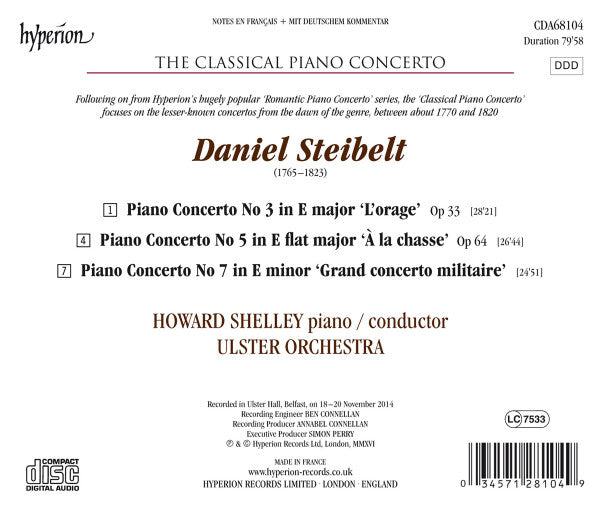 Daniel Steibelt - Howard Shelley, Ulster Orchestra : Piano Concertos (CD, Album)
