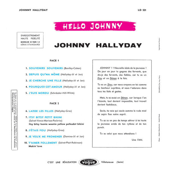 Johnny Hallyday : Hello Johnny (CD, Album, RE, RM, Col)