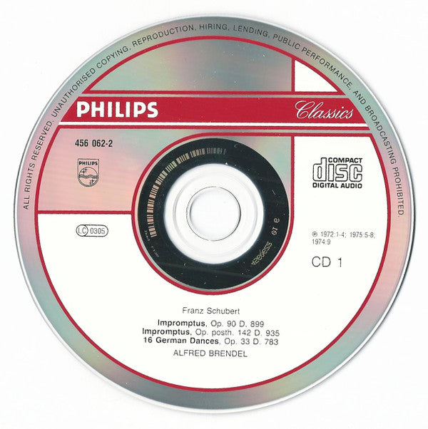 Schubert* - Alfred Brendel : The Complete Impromptus - Moments Musicaux (2xCD, Comp, RE, RM)