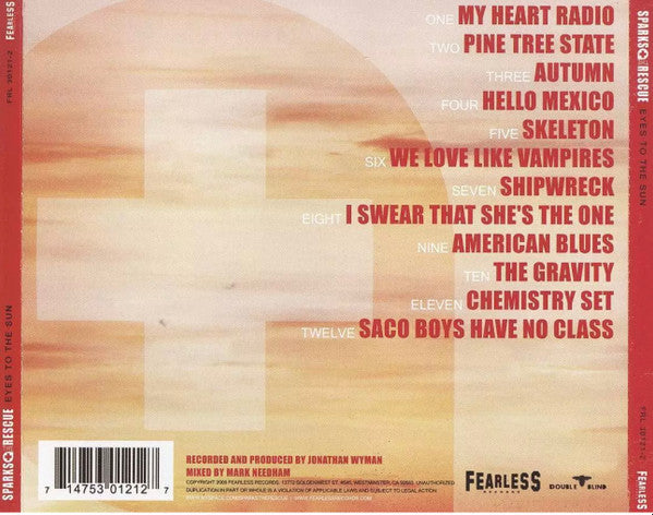 Sparks The Rescue : Eyes To The Sun (CD, Album, Enh)