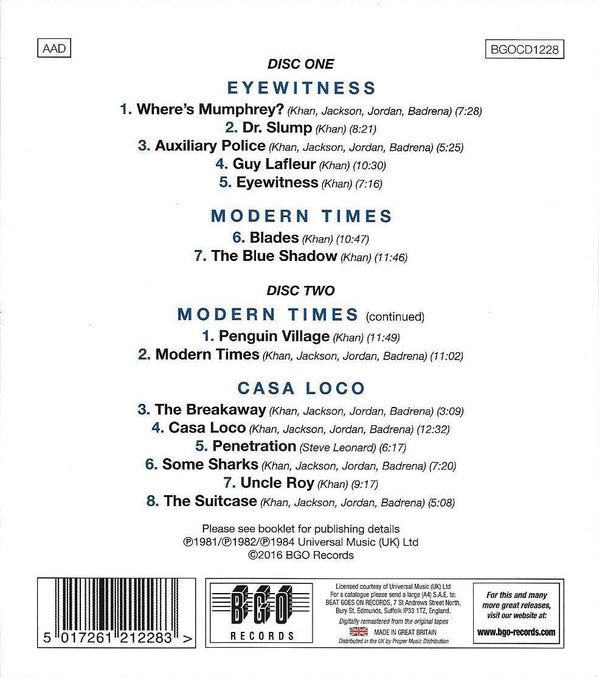 Steve Khan : Eyewitness / Modern Times / Casa Loco (2xCD, Comp, RM)