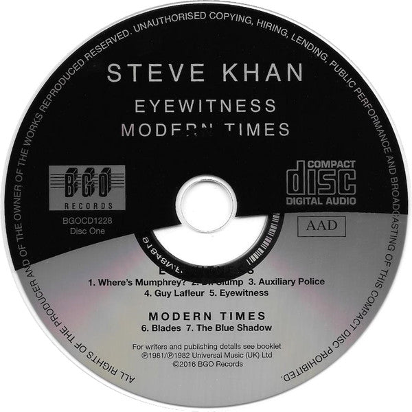 Steve Khan : Eyewitness / Modern Times / Casa Loco (2xCD, Comp, RM)
