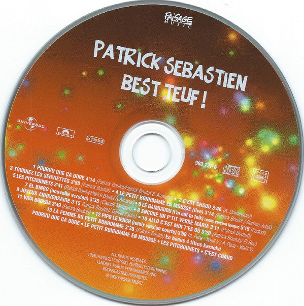 Patrick Sébastien : Best Teuf! (CD, Comp)