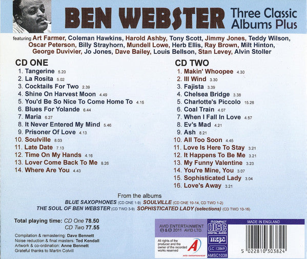 Ben Webster : Three Classic Albums Plus (2xCD, Comp, RM)