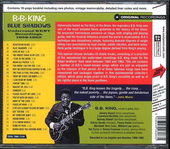 B.B. King : Blue Shadows - Underrated Kent Recordings 1958-1962 (CD, Comp, RM)