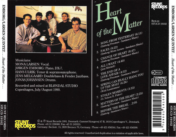 Emborg Larsen Quintet : Heart Of The Matter (CD, Album)