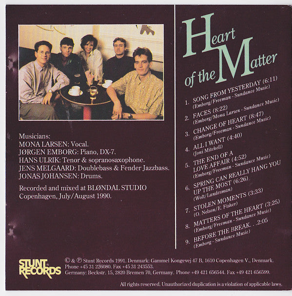 Emborg Larsen Quintet : Heart Of The Matter (CD, Album)