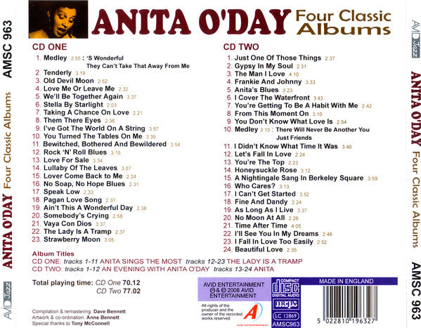 Anita O'Day : Four Classic Albums (2xCD, Comp, Mono, RM)