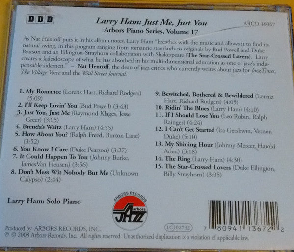 Larry Ham : Just Me, Just You... (CD, Album)