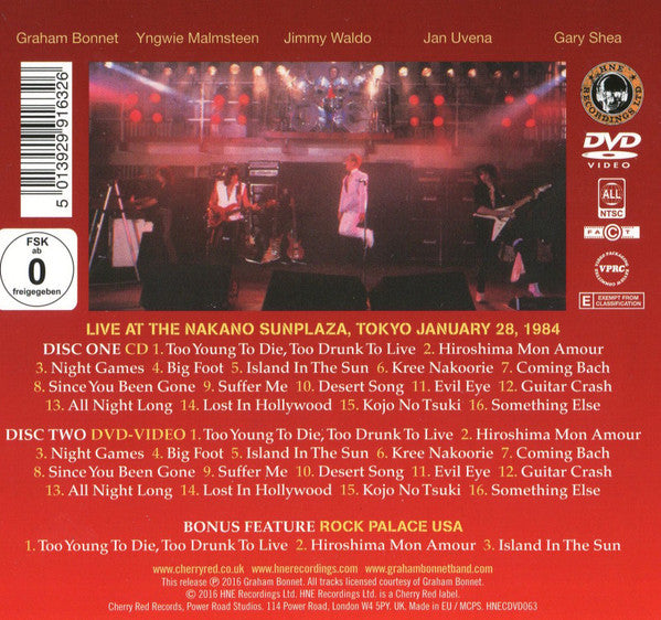 Alcatrazz : Live Sentence - No Parole From Rock 'n' Roll (CD, Album, RM + DVD-V, NTSC + RE, Dig)