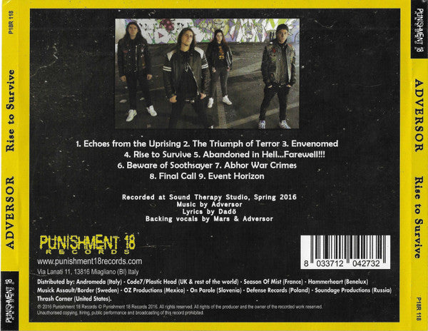 Adversor (2) : Rise To Survive (CD, Album)