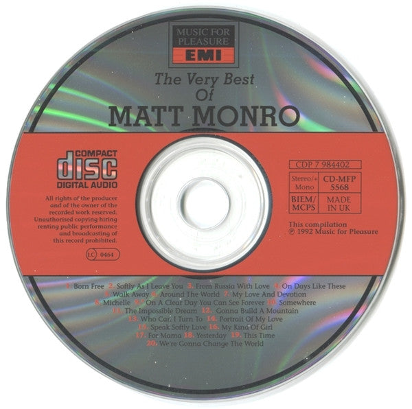Matt Monro : The Very Best Of Matt Monro (CD, Comp, Mono)