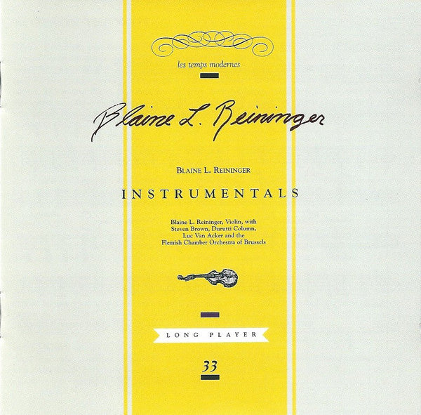 Blaine L. Reininger : Instrumentals (CD, Comp, RE)