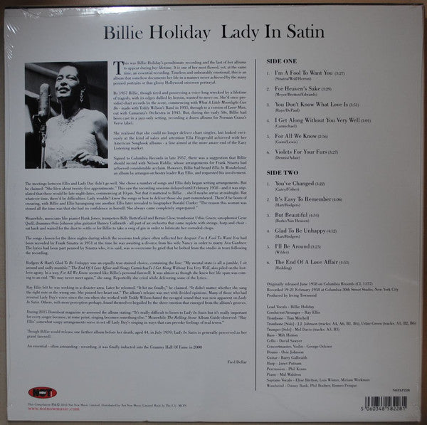 Billie Holiday : Lady In Satin (LP, Album, RE, Cle)