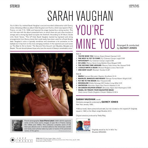 Sarah Vaughan & Quincy Jones : You're Mine You (LP, Album, Dlx, Ltd, RE, 180)