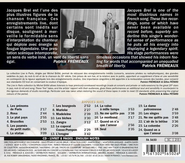 Jacques Brel : 1960-1961 (CD, Comp)