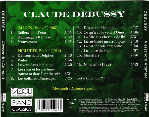 Claude Debussy, Alessandra Ammara : Preludes Book I; Images I; Nocturne (CD, Album)