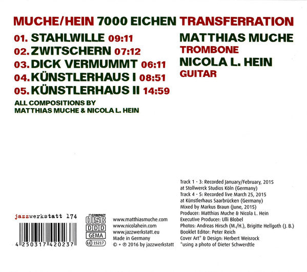 Matthias Muche / Nicola Hein : 7000 Eichen : Transferration (CD, Album)