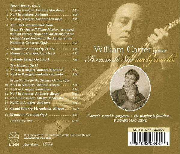 William Carter, Fernando Sor : Early Works (CD)