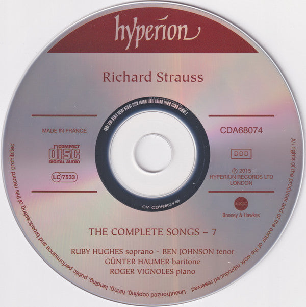 Richard Strauss, Ruby Hughes · Ben Johnson (31) · Günter Haumer · Roger Vignoles : The Complete Songs - 7 (CD, Album)